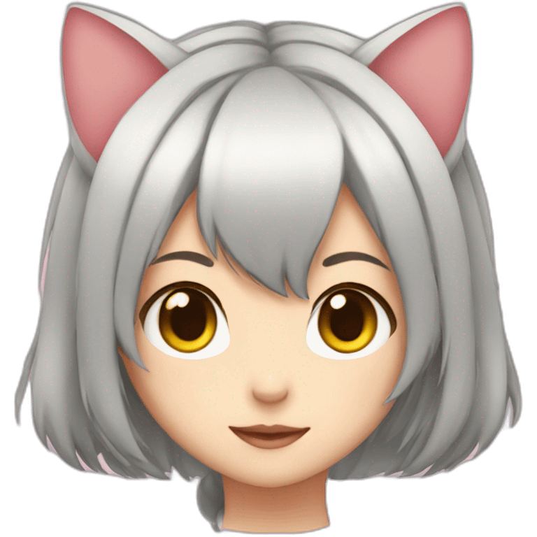 Anime girl with kitty ears emoji