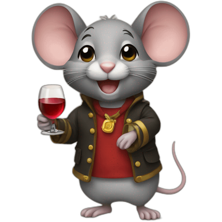 mouse holding wine emoji