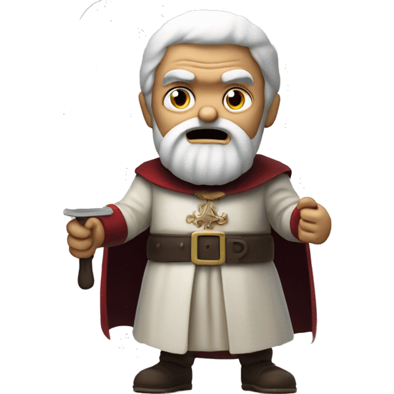 The Saint Nicolas angry with a fake knife emoji