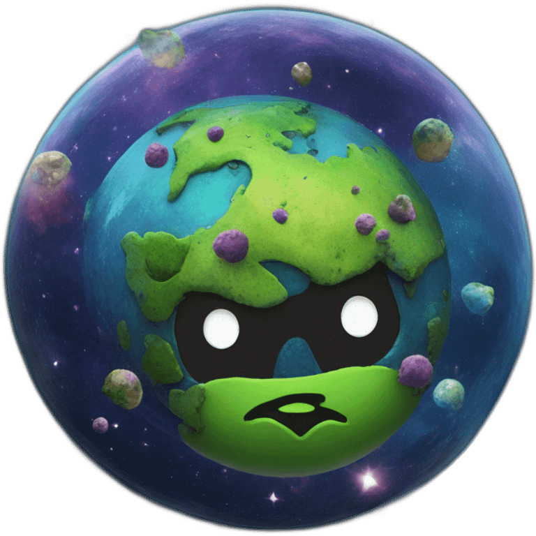 cool punk earth in space with small clusters on it emoji