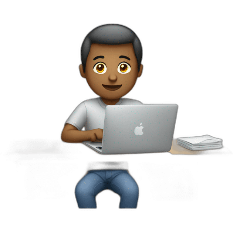 man working on macbook emoji