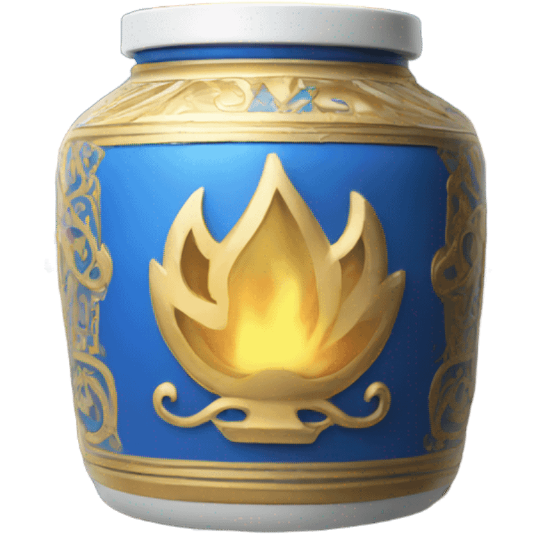 flame on jar egypt gold white blue  emoji