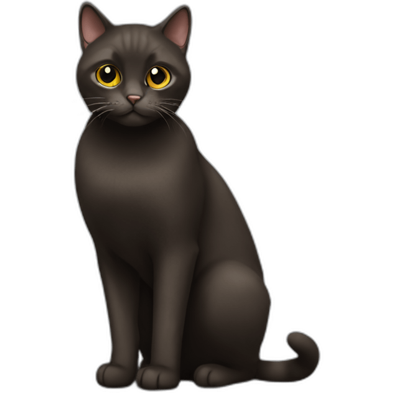 dark brown british cat emoji