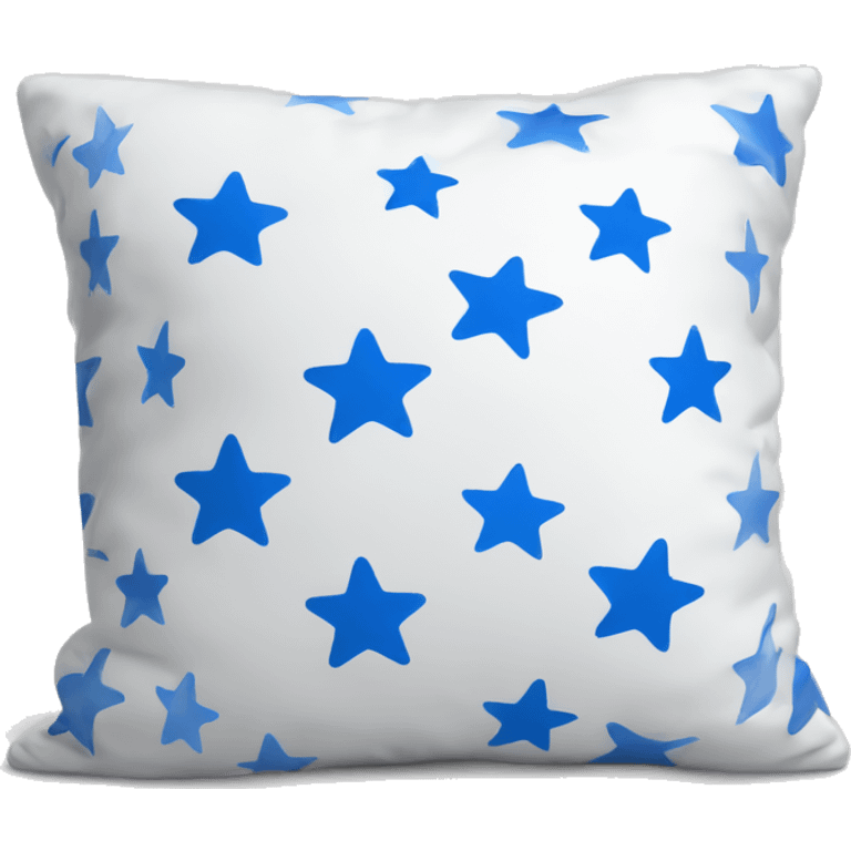 White pillow with blue stars all over it emoji