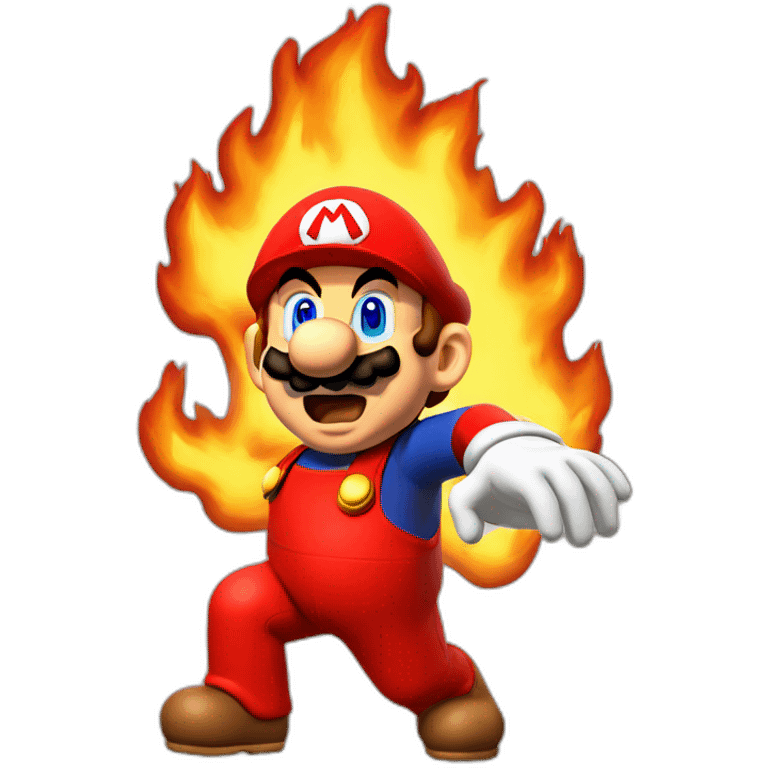 mario on fire emoji