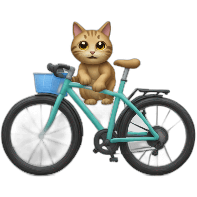 un chat qui fait du vélo emoji