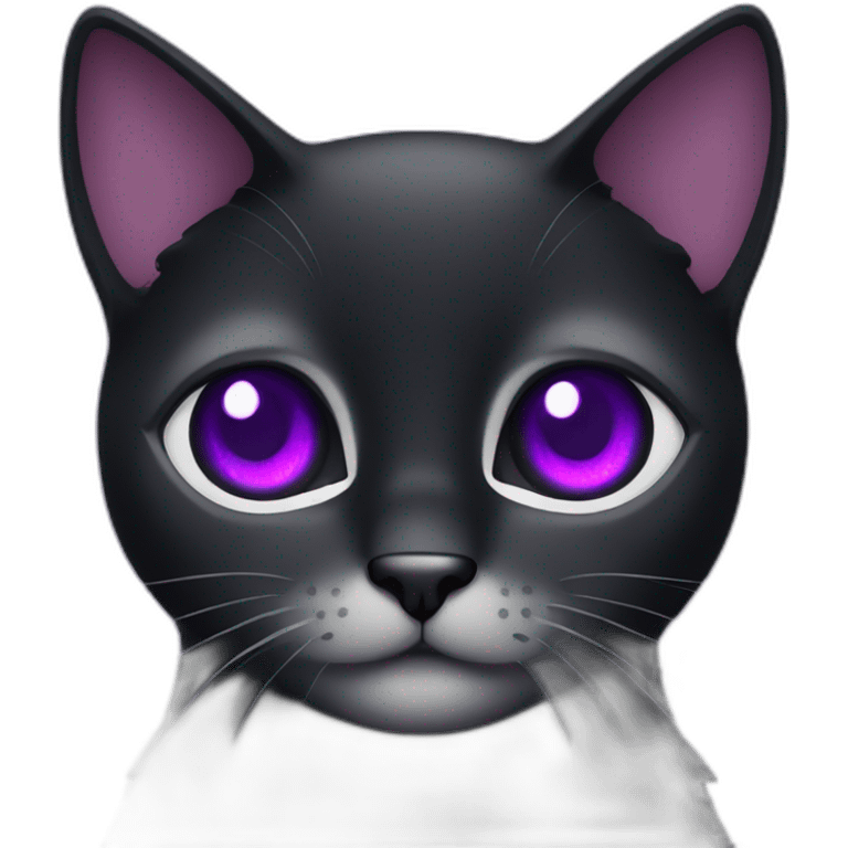 black cat with purple eyes emoji