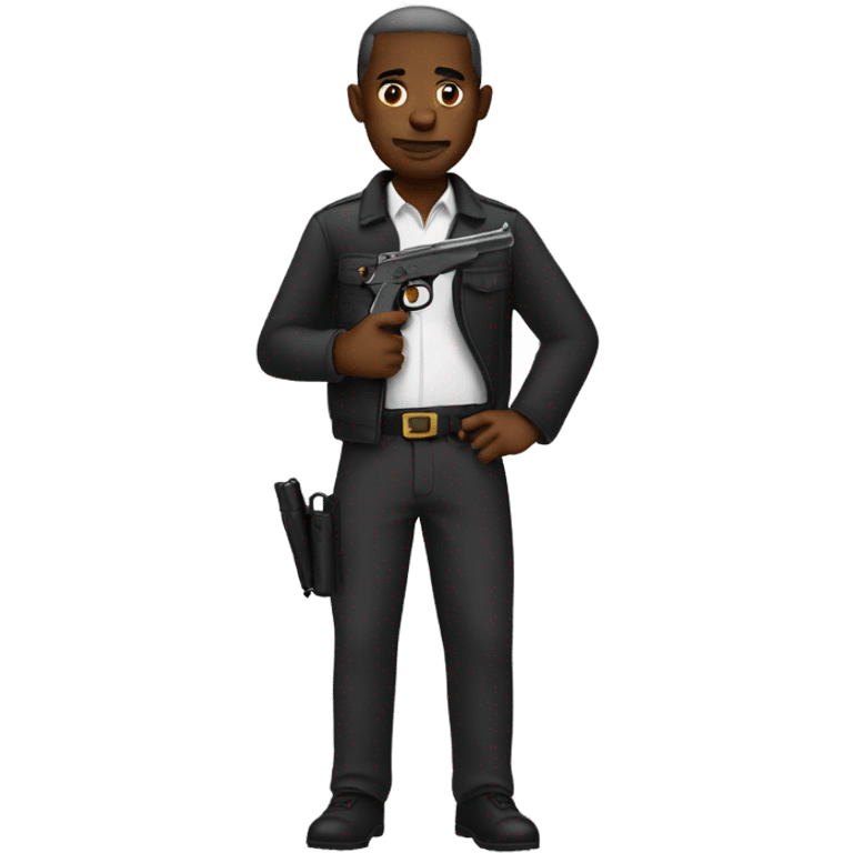 Black guy with gun emoji