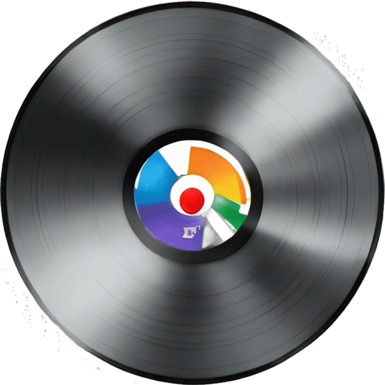 Vinyl record with letters T and V emoji