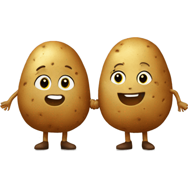 boy potato and girl potato hold hands emoji