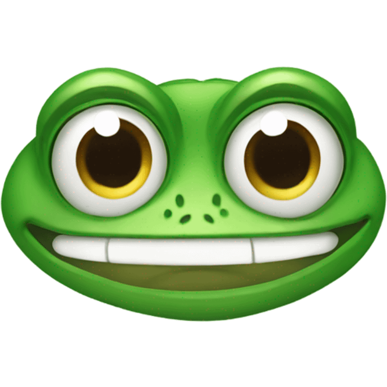 Awkward frog face emoji