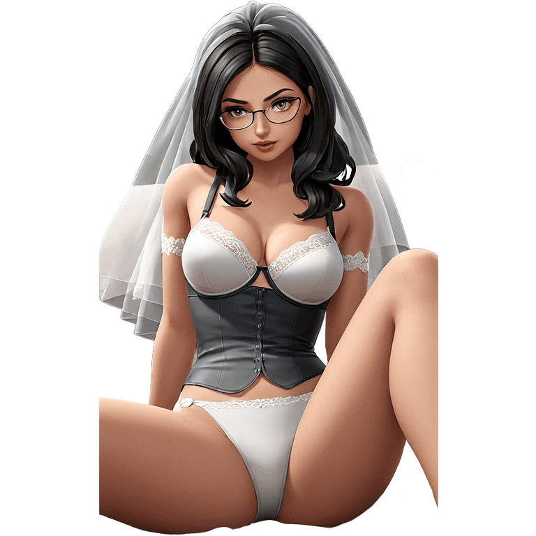 sitting girl in lingerie emoji