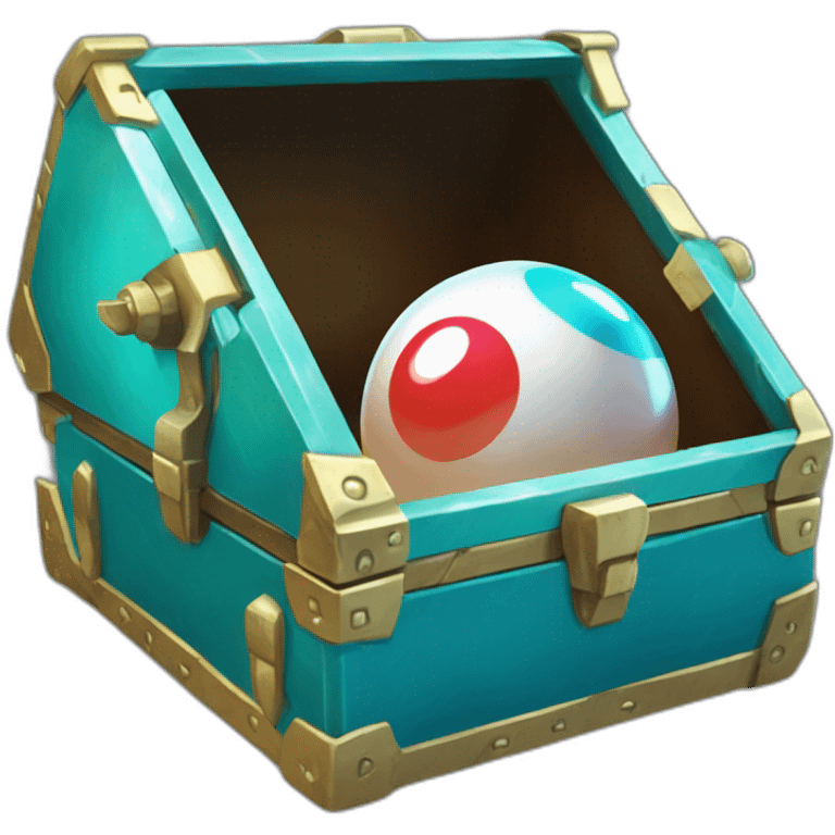 Pokemon Game LootCase Color Cyan Rich Treasure Legendary Epic Pokeballs Pokemons and Pokemon Items Inside this have Shiny Glow emoji