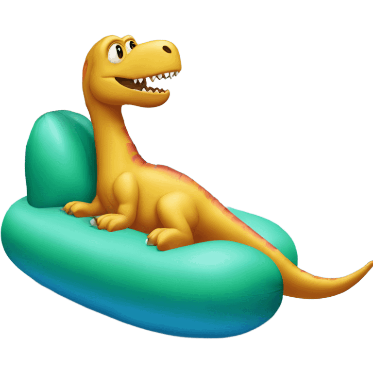 Dinosaur on a pool float emoji