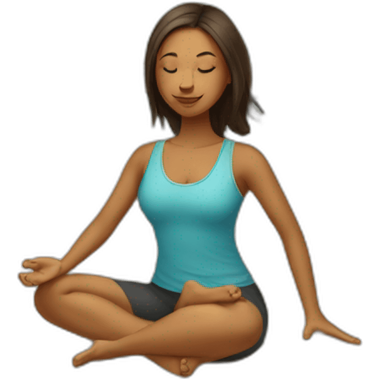 A girl in the dog yoga position on her bed emoji