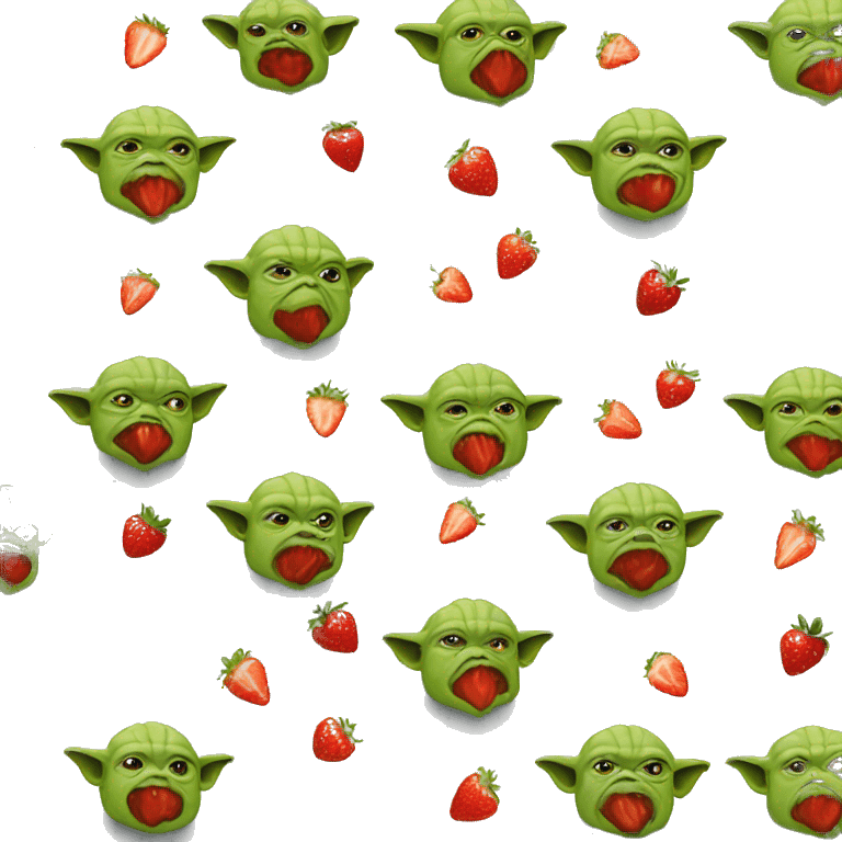 yoda eating strawberry emoji