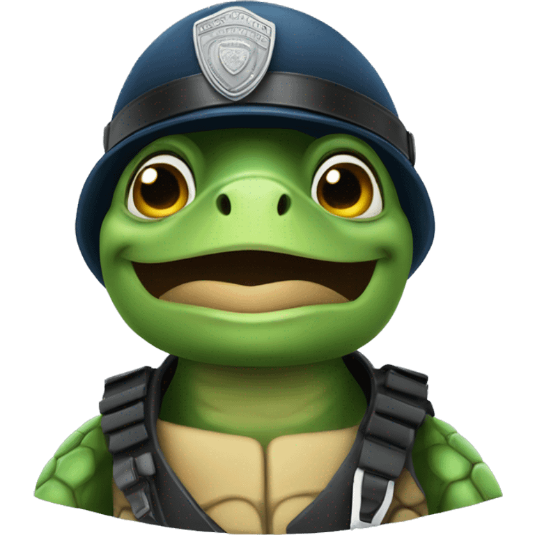 turtle-policeman with  emoji