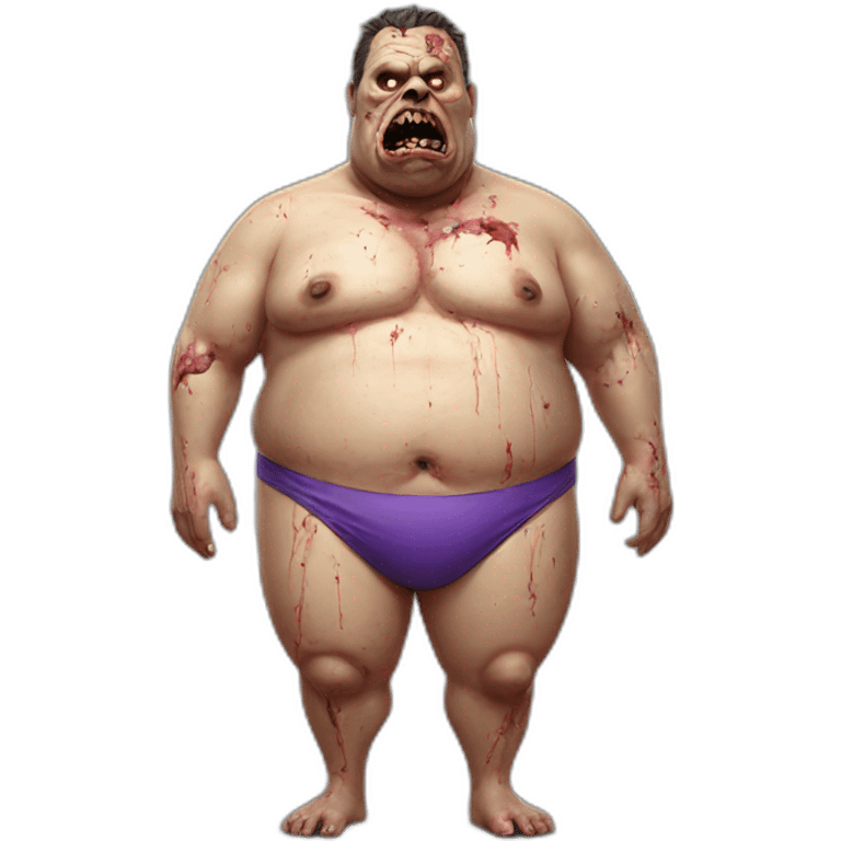 fat zombie wearing a bikini hyperrealistic emoji