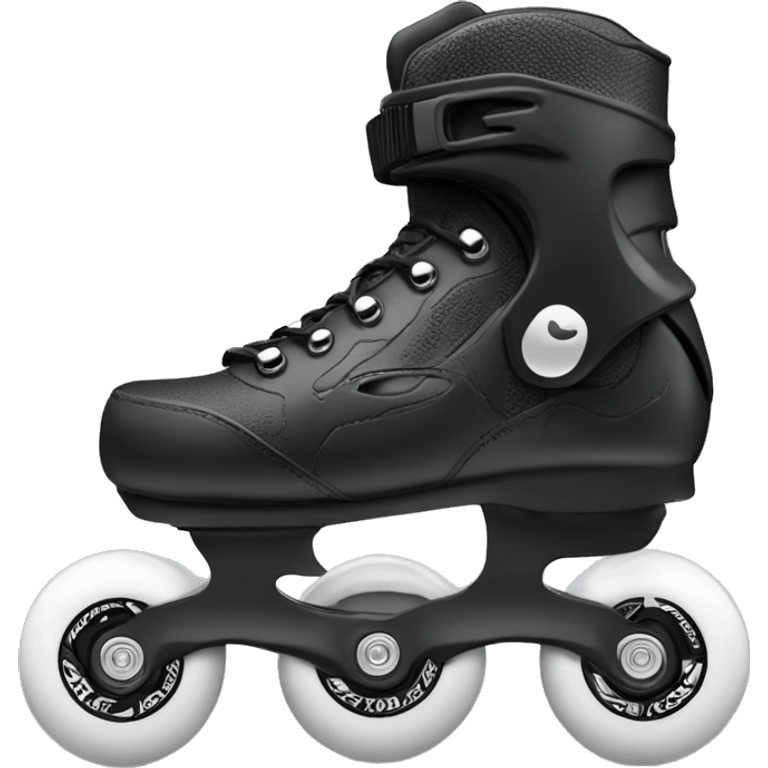 a black rollerblade inline skate, the model called "TWISTER XT" with a more edgy design emoji