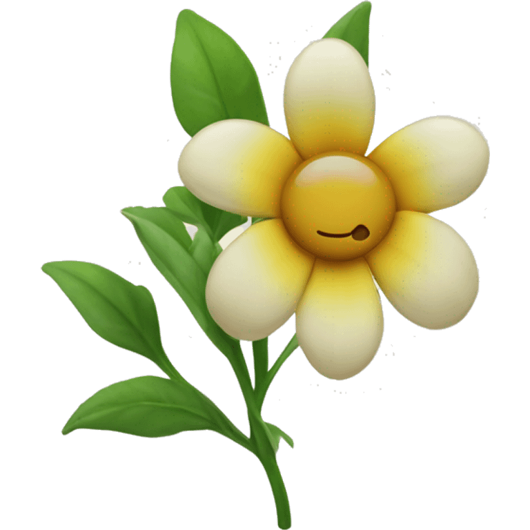 une fleur avec un visage qui sourit emoji