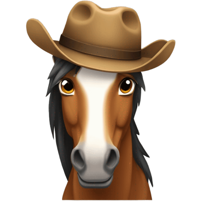 A horse with a cowboy hat emoji