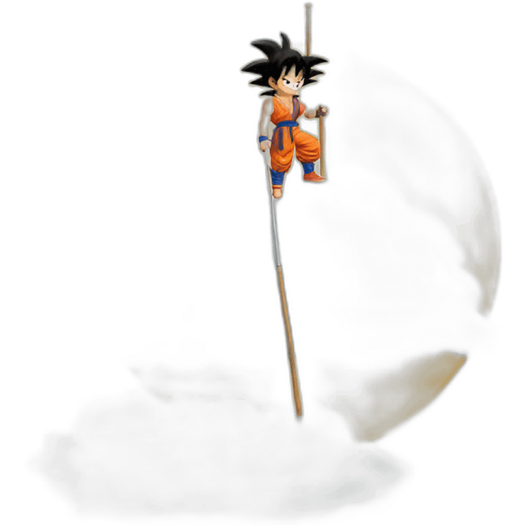 son goku with his pole on a cloud emoji