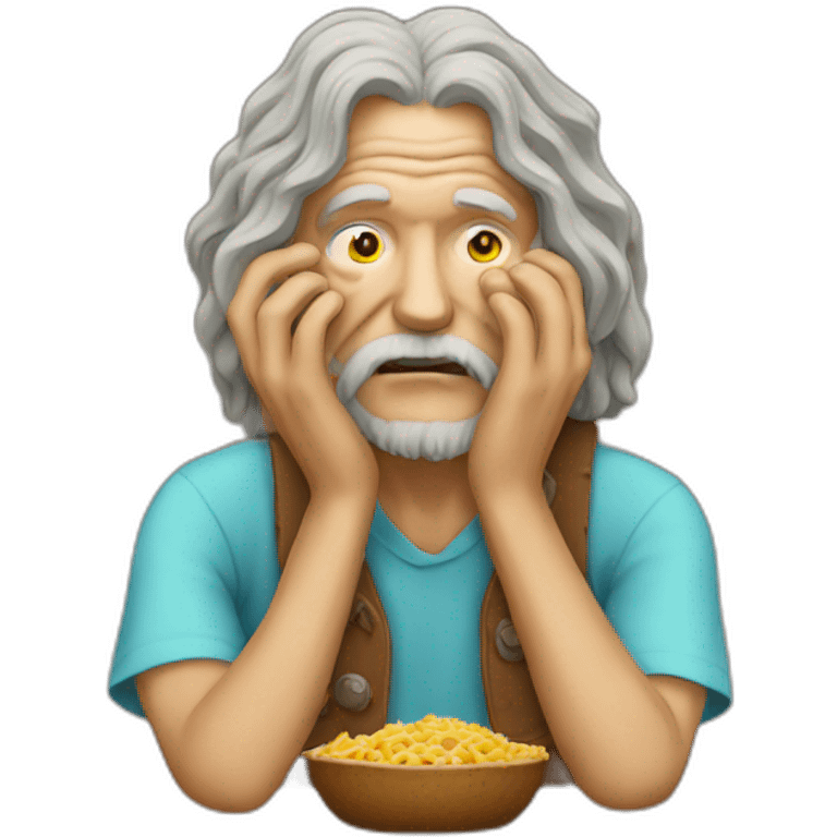 Old hippie eating his own head emoji