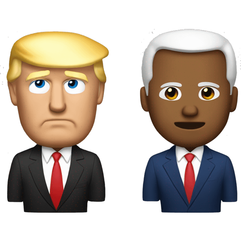 donald trump standng with joe biden emoji