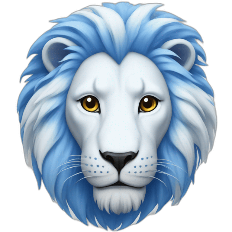 white and blue lion emoji