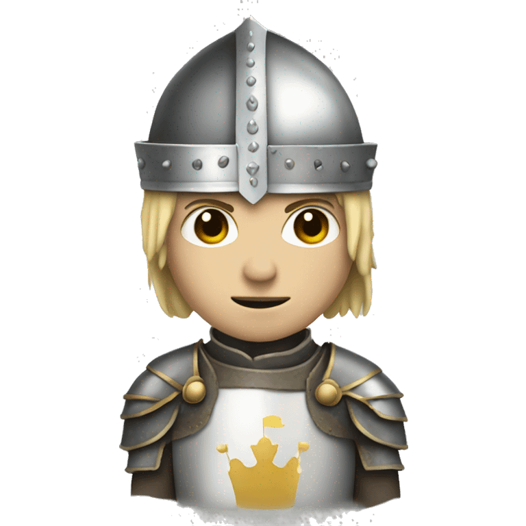 Knight, white skin, crown emoji