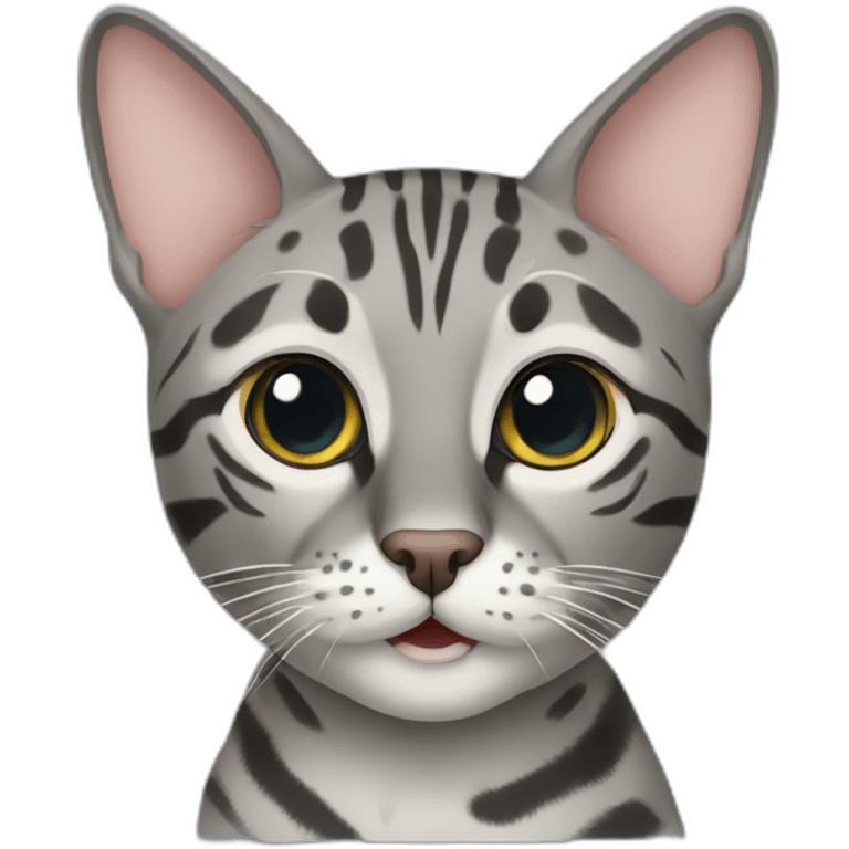 Grey Bengal cat emoji