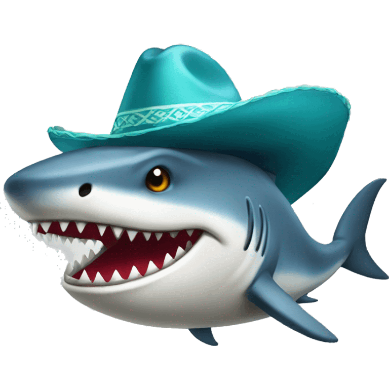 Tiburón con sombrero  emoji