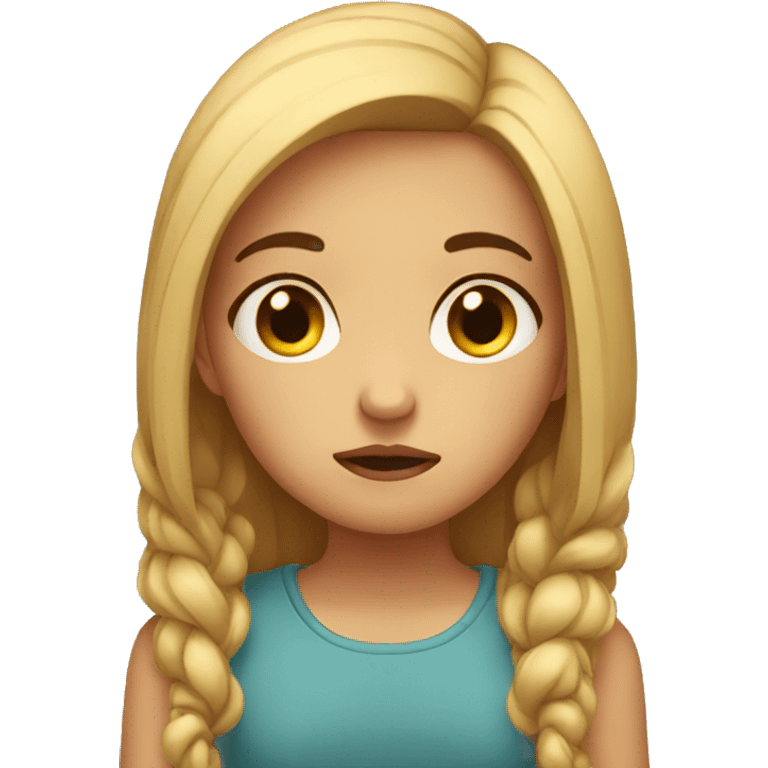 girl with a very sad look emoji