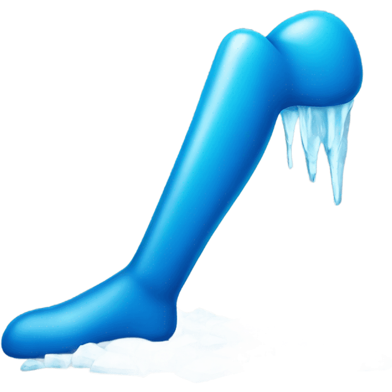 Blue leg with ice emoji