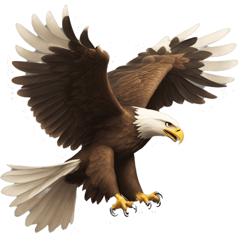 A majestic eagle with outstretched wings in full flight, symbolizing strength emoji