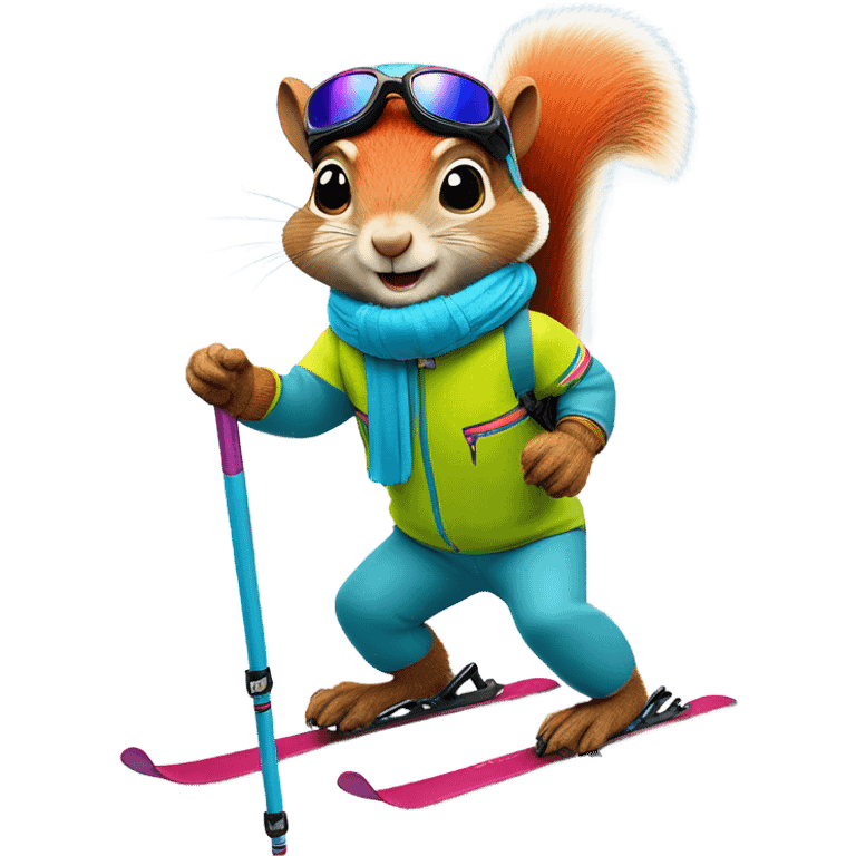 Squirrel skiing  emoji