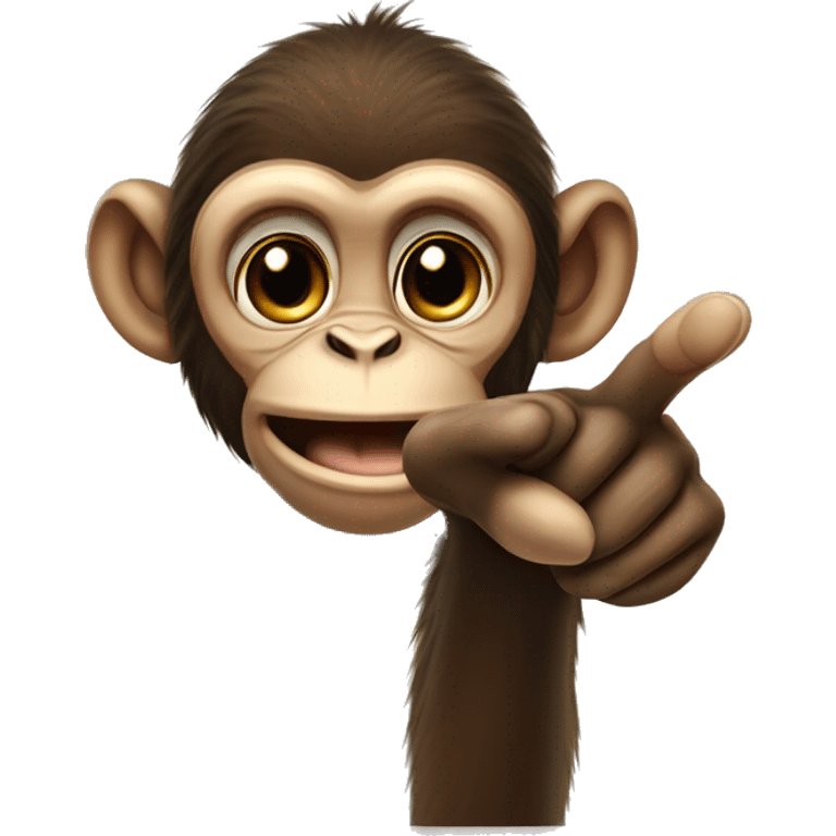 realistic Monkey pointing finger  emoji