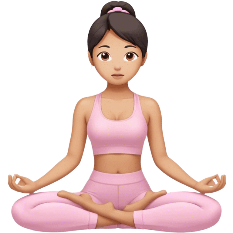 asian yoga girl light pink clothes  emoji