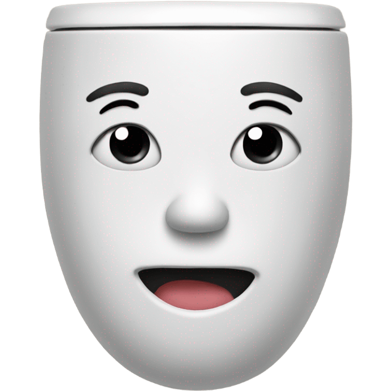 Make a toilet with a face coming out emoji