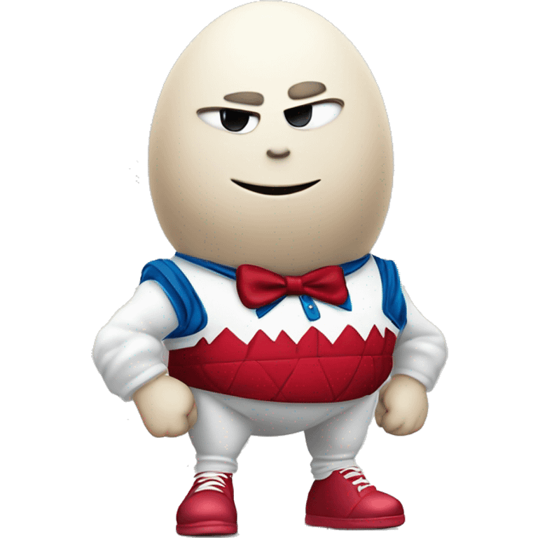 Humpty Dumpty with muscular legs and fancy air jordans emoji