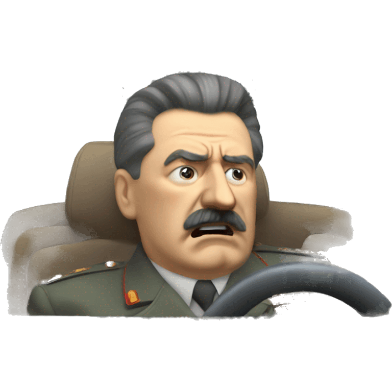 Stalin crying in a car emoji