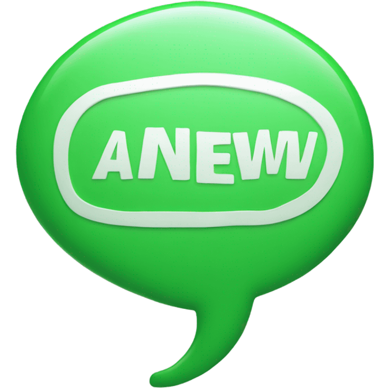 green speech bubble saying : new emoji