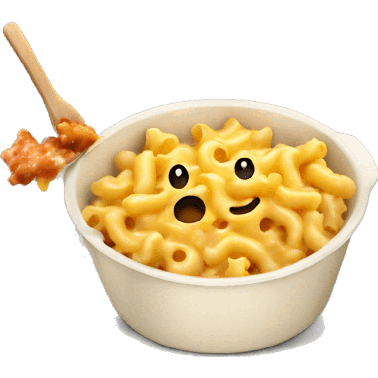 mac and cheese with sausage bits inside emoji