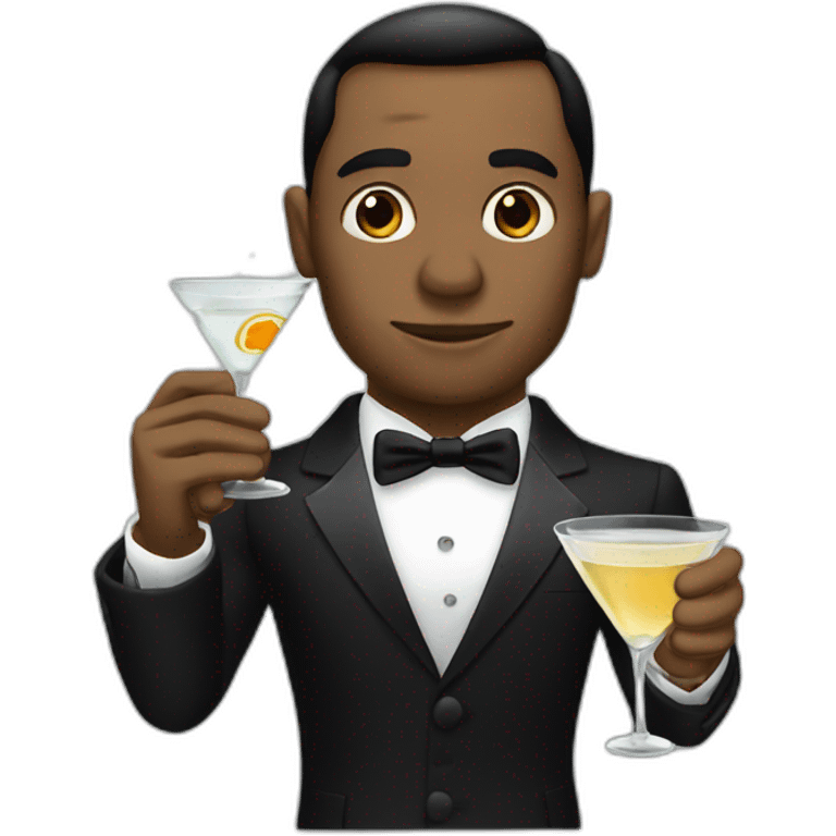 James bond drinking a martini emoji