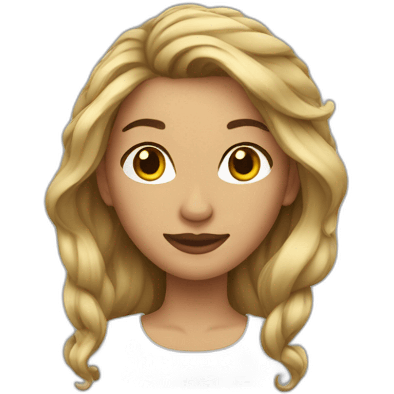 Woman châtain hair emoji