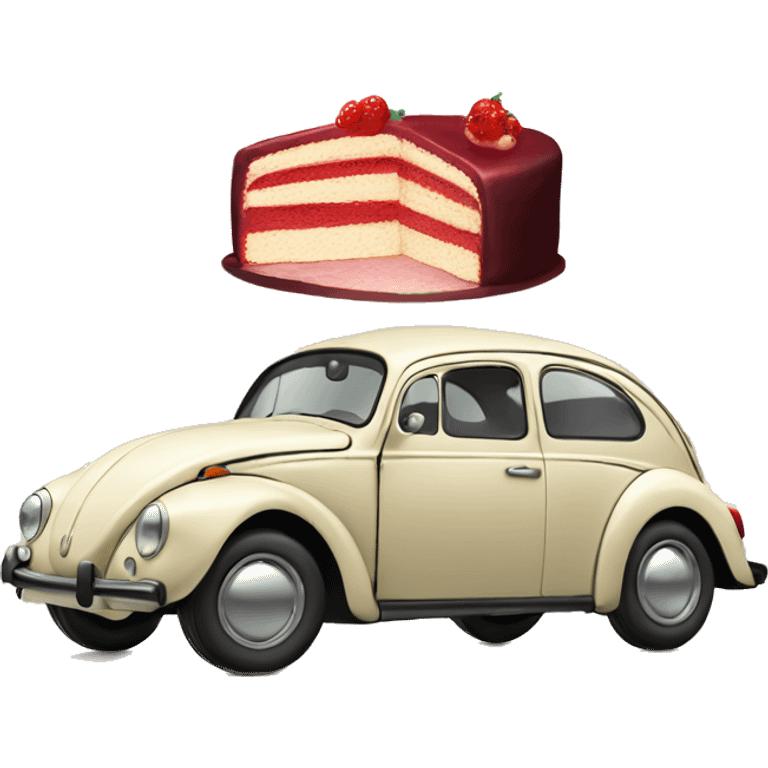 A fusca with a red cake emoji