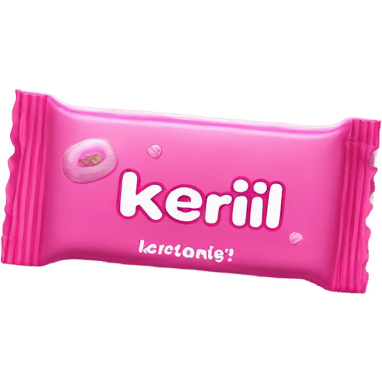 pink candy bar with the inscription kerlli emoji