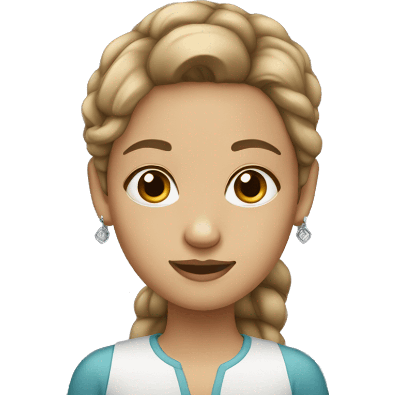 white brown-haired girl with earrings emoji