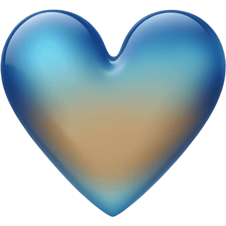 Blue tan glass heart emoji