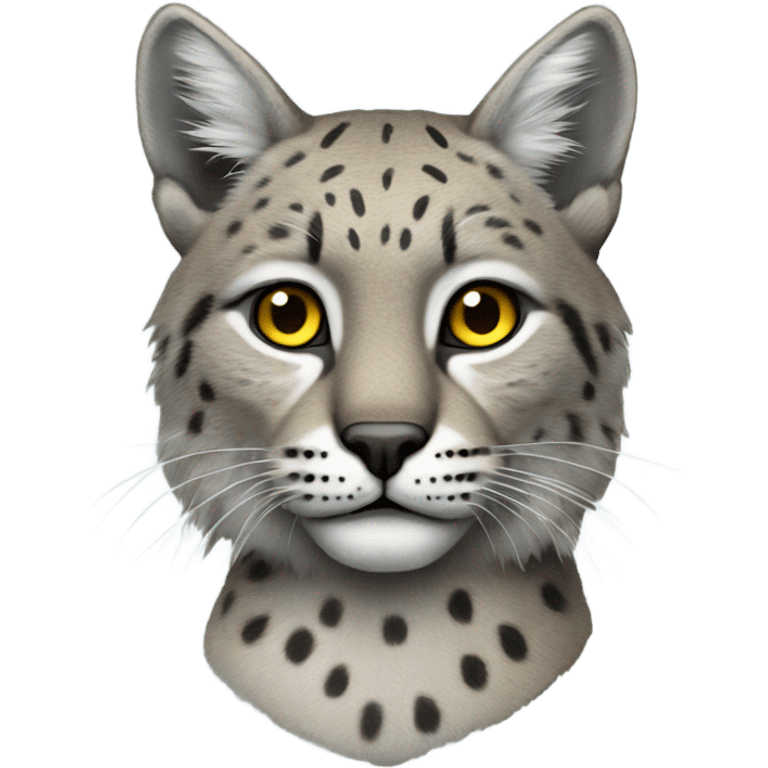 Bobcat cyan grey , yellow eyes  emoji